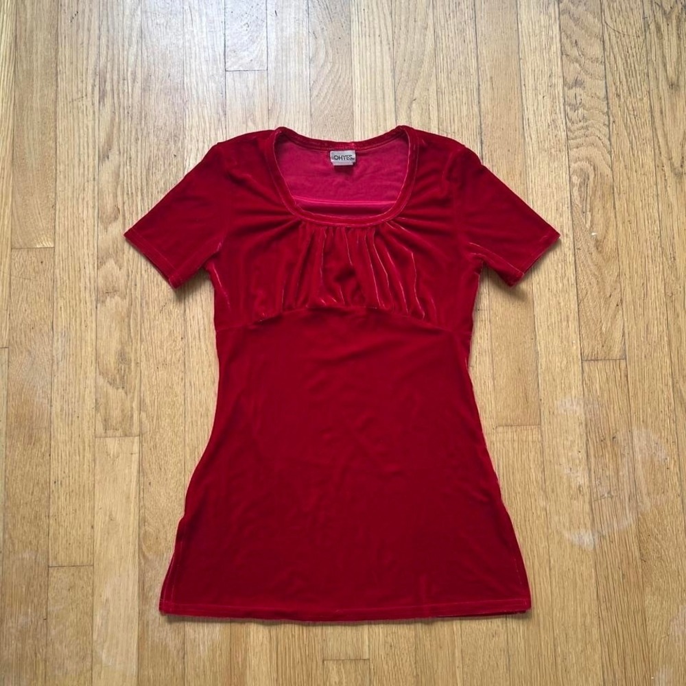 OhYes Red Velvet Babydoll Top Women's Small